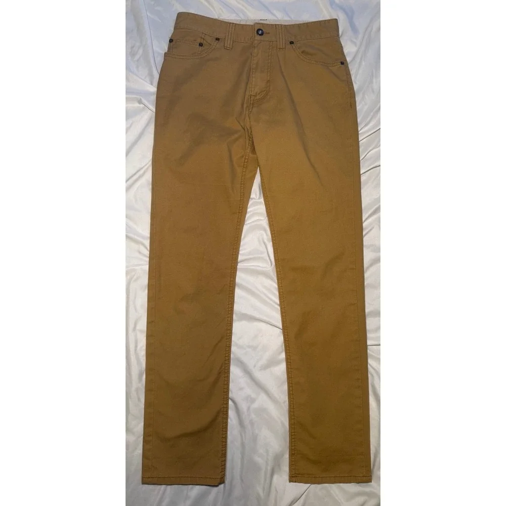 Prana Slim Fit Pants Mens 28 Tan Khaki Outdoor Casual Trousers Streetwear